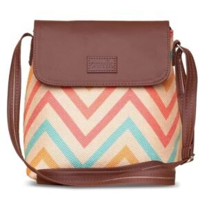 ZOUK Flap Sling Bag | Crossbody Bags for Women | Women's Handbags | Stylish | Vegan Leather Evening Bag | Travel & Office Use | Purse and Wallet | WavBeach Print